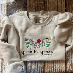 embroidered grow in grace sweatshirt, best gift for christmas
