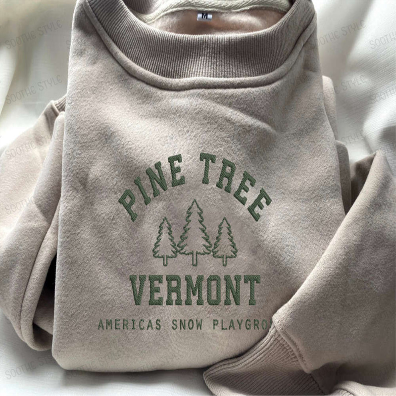 Embroidered Pine Tree Christmas Sweatshirt, Best Gift For Christmas 2023.jpg