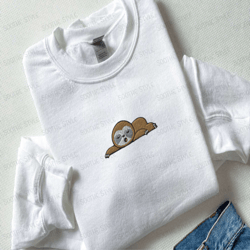 embroidered sloth sweatshirt, embroidered sleeping sloth sweatshirt for family