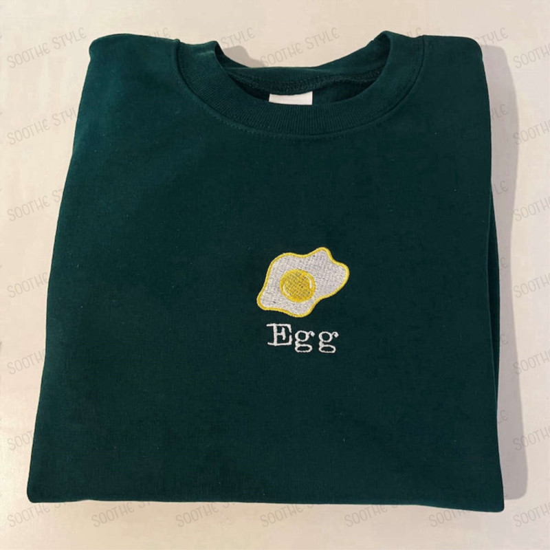 Fried Egg Embroidered Sweatshirt 2D Crewneck Sweatshirt For Men And Women.jpg