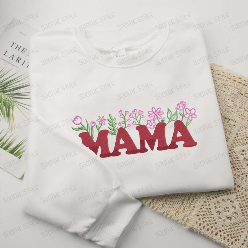 MaMa Embroidered Sweater Mother's Day Gift Embroidered Sweater For Family.jpg