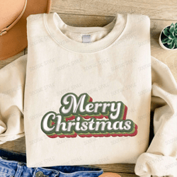 merry christmas embroidered sweatshirt, christmas embroidered sweatshirt for family