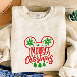 merry christmas embroidered sweatshirt, christmas embroidery crewneck for family