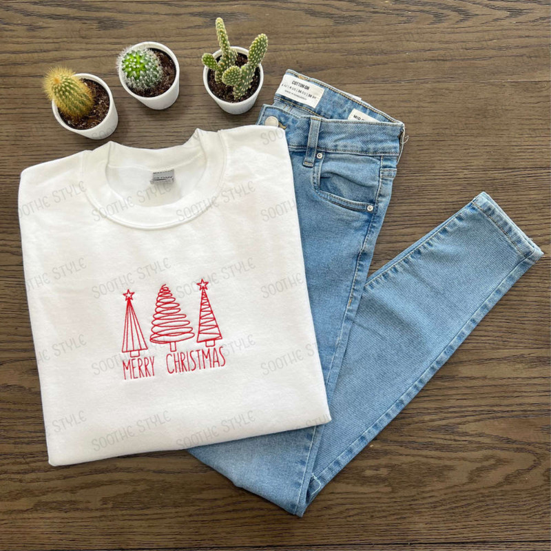 Merry Christmas Sweatshirt, Embroidered Sweatshirt, Gift For Christmas.jpg