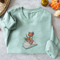 Mushroom Book Embroidered Crewneck Sweatshirt, Mushroom And Book Sweatshirt For Book Lovers.jpg