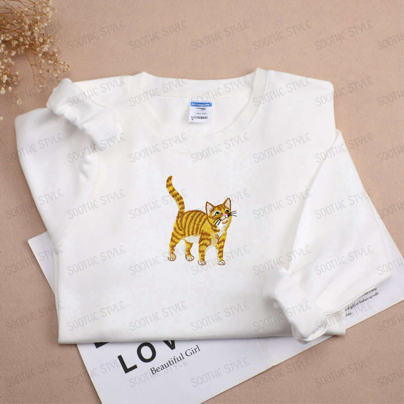 Personalized Cat Sweatshirt, Pet Sweatshirt, Custom Embroidered Pet Sweatshirt For Family.jpg