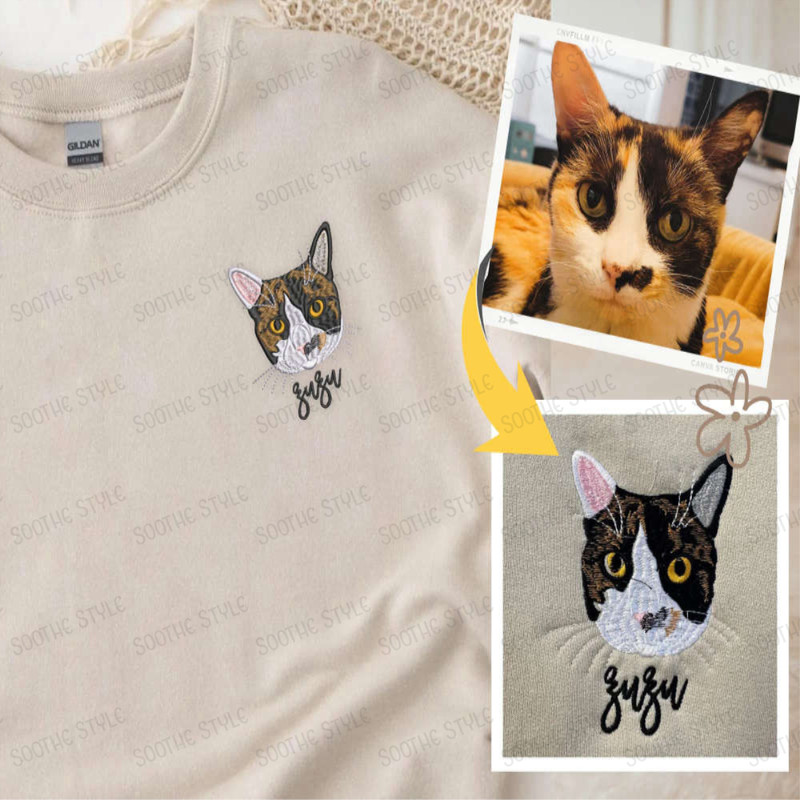 Personalized Pet Photo Embroidered Sweatshirt 2D Crewneck Sweatshirt For Pet Lover.jpg