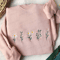 Pink daisy Embroidered Sweatshirt 2D Crewneck Sweatshirt For Family.jpg