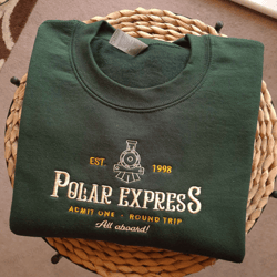 polar express christmas embroidered sweatshirt, best gift for christmas