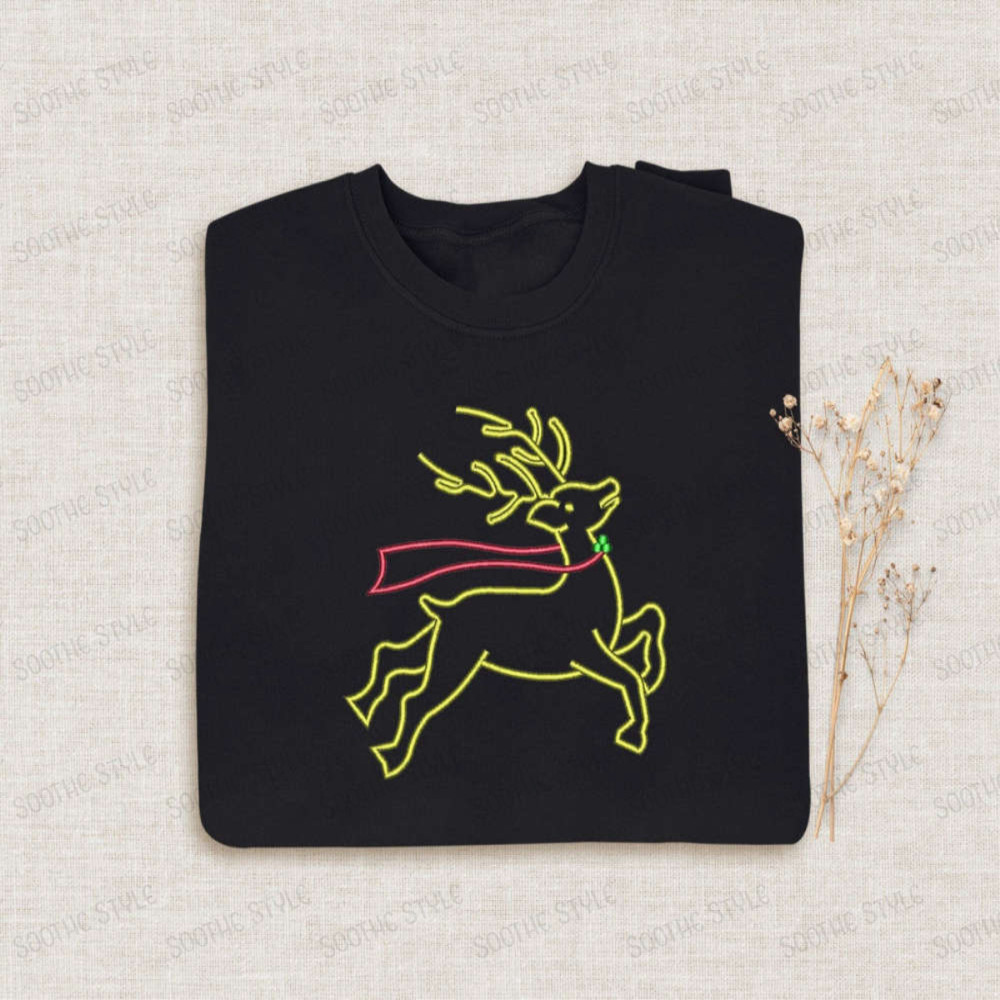 Reindeer Embroidered Halloween Sweatshirt 2D Crewneck Sweatshirt For Men Women.jpg