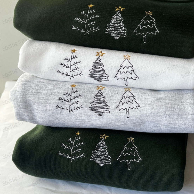 Simple Tree Doodles Embroidered Sweatshirt 2D Crewneck Sweatshirt For Men And Women.jpg