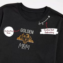 custom golden retriever dog mom embroidered collar shirt, personalized shirt with dog name, perfect gifts