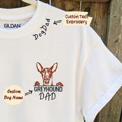 custom italian greyhound dog dad shirt embroidered collar, personalized shirt with dog name