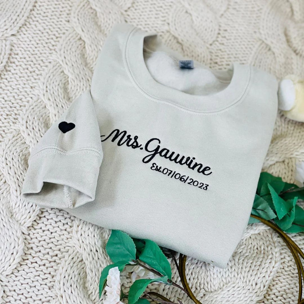 Custom Mrs Sweatshirt Embroidered, Bride Gifts for Honeymoon Wedding Day.jpg