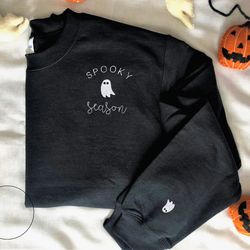 halloween sweater fall crewneck, spooky season sweatshirt, hoodie embroidered