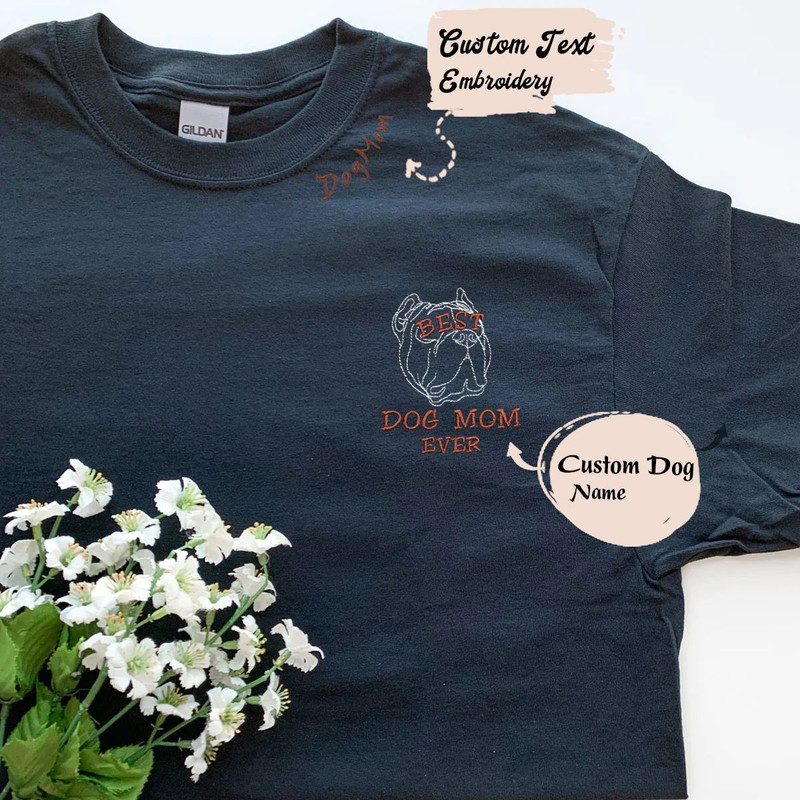 Personalized Best Pitbull Dog Mom Ever Embroidered Collar Shirt, Custom Shirt with Dog Name, Best Gifts for Pitbull Lovers.jpg
