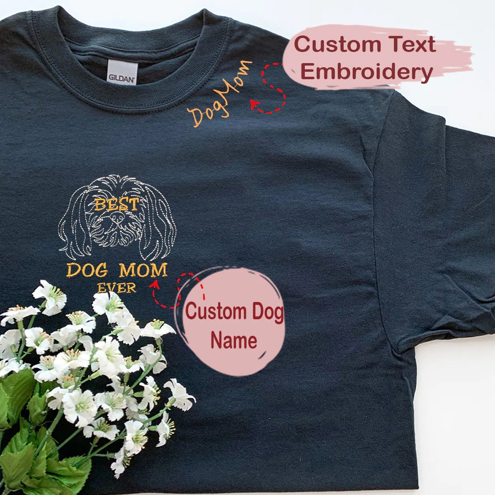 Personalized Best Shih Tzu Dog Mom Ever Shirt Embroidered Collar, Custom Shirt with Dog Name, Best Gifts For Shih Tzu Lovers.jpg