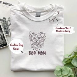 personalized border collie dog mom shirt embroidered collar, custom shirt with dog name