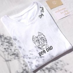 personalized cane corso dog dad embroidered collar shirt, custom shirt with dog name