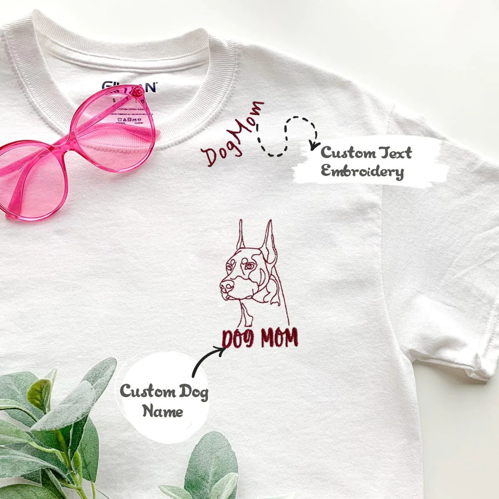 Personalized Doberman Dog Mom Embroidered Collar Shirt, Custom Shirt with Dog Name, Best Gifts For Doberman Lovers.jpg