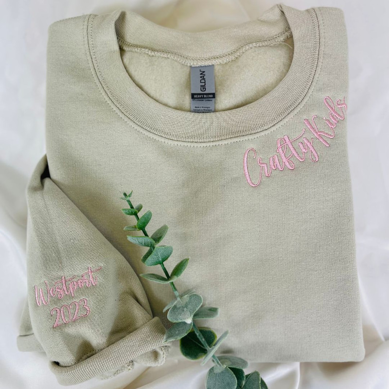 Personalized Engagement Gifts for Best Friends, Custom Embroidered Sweatshirt Roman Numeral Date on Sleeve.jpg