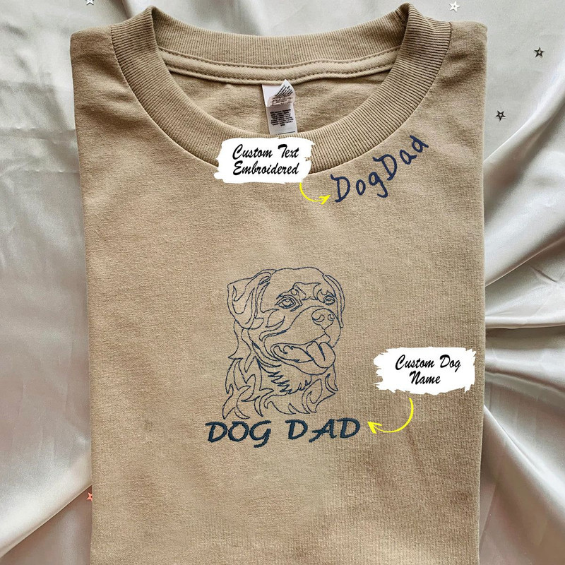 Personalized Rottweiler Dog Dad Shirt with Dog Name & Embroidered Collar, Unique Gifts For Rottweiler Lovers.jpg