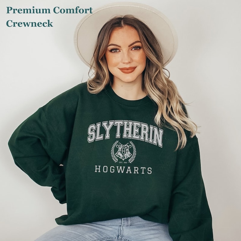 Classic Wizard House Sweatshirt, Slytherin Hogwarts House Collection, HP Wizard School Shirt.jpg