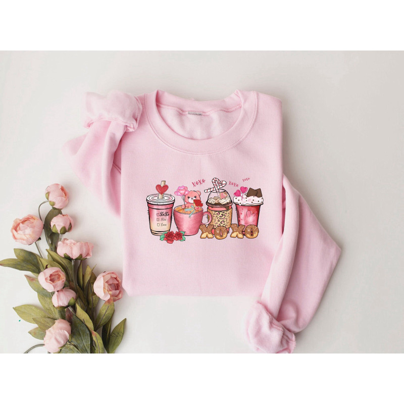 Coffee Sweatshirt, Valentines Day Sweatshirt, XOXO Sweatshirt, Cute Gift For Couples.jpg