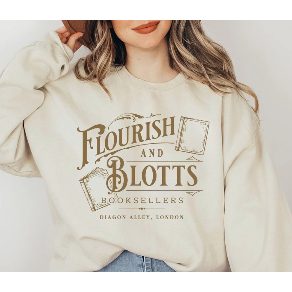 Harry Potter Flourish And Blotts Sweatshirt, Harry Potter Booksellers Sweater.jpg
