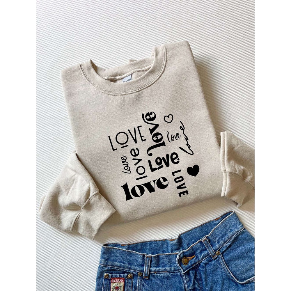 Love Sweatshirt, Valentine Sweatshirt, Retro Valentine, Crewneck Sweater, Couple Shirt, 2023 Valentine.jpg