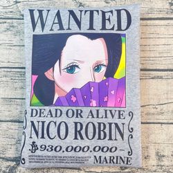 nico robin wanted one piece anime sweatshirt