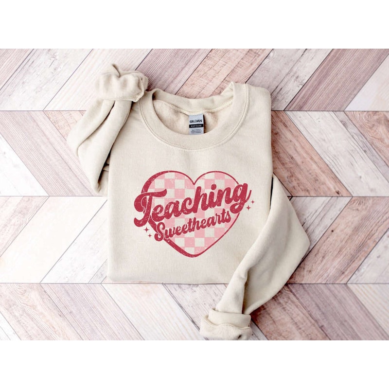 Retro Teaching Sweethearts, Sweatshirt Gift For Teachers, Groovy Teacher Shirt For Women.jpg