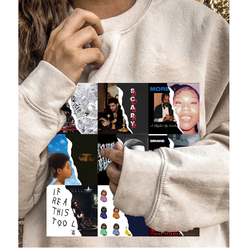 Vintage Drake Albums and Mixtapes Collection Sweatshirt and Tshirt, It’s All A Blur Tour Shirt.png