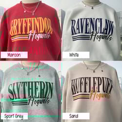 vintage harry potter sweatshirt, hogwarts houses sweatshirt