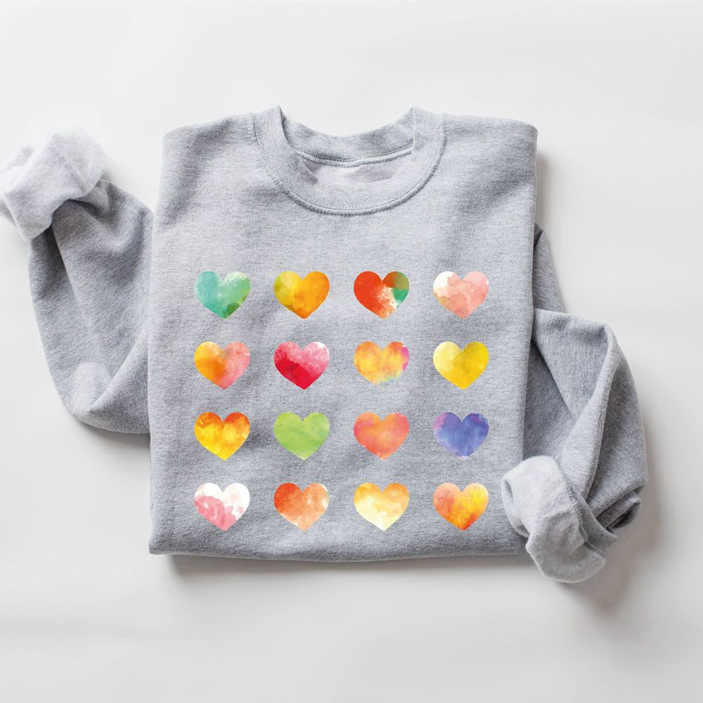 Womens Graphic Hearts Sweatshirt, Love Valentine Sweatshirt, Gift For Lover.jpg