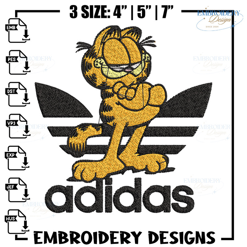Cartoon cat adidas Embroidery Design, Adidas Embroidery, Brand Embroidery, Embroidery File,Logo shirt,Digital download.jpg