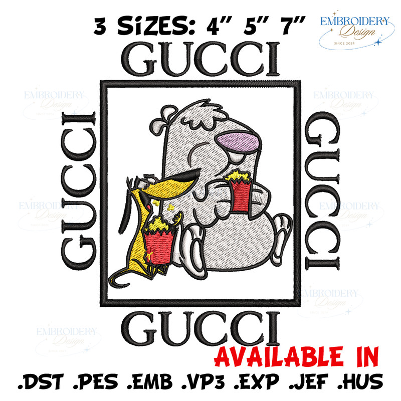 Cartoon Gucci Embroidery design, Cartoon Gucci Embroidery, cartoon design, Embroidery File, Gucci logo, Instant download.jpg