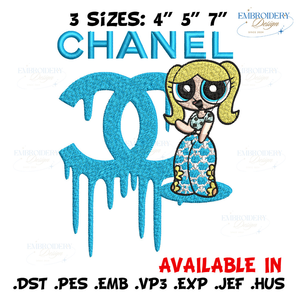 Chanel blue girl Embroidery Design, Chanel Embroidery, Brand Embroidery, Embroidery File, Logo shirt, Digital download.jpg