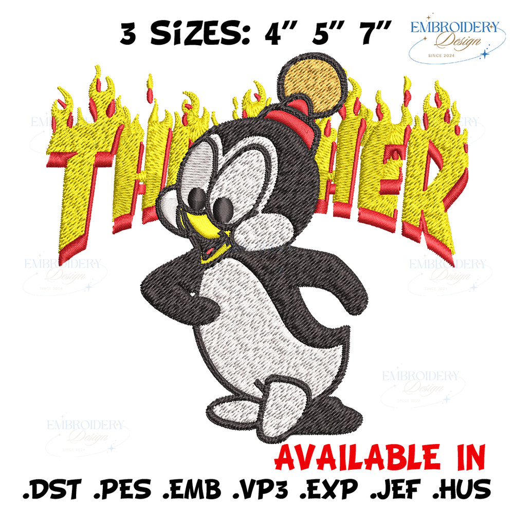 Chilly Willy Thrasher Embroidery design, Chilly Willy Embroidery, cartoon design, Embroidery File, Digital download..jpg