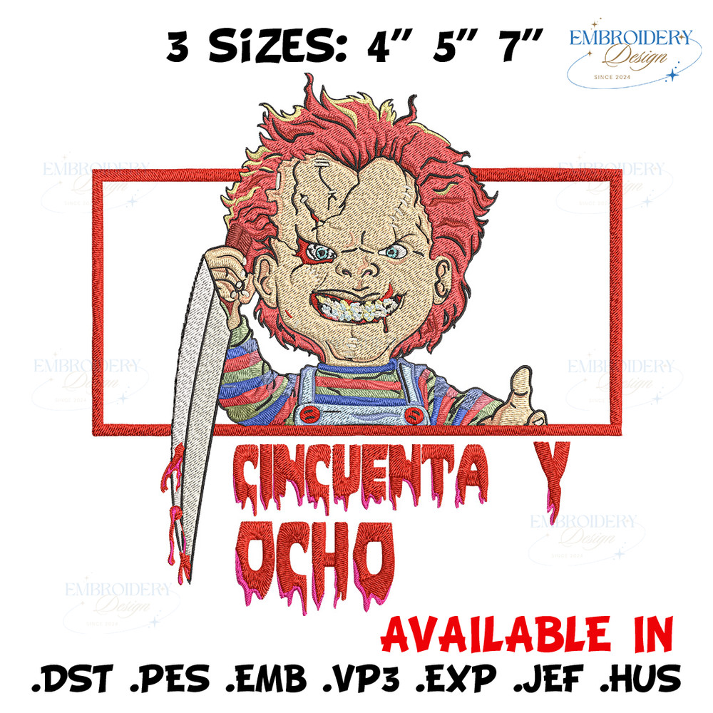 Chucky box Embroidery Design, Horror Embroidery, Embroidery File, Anime Embroidery, Anime shirt, Digital download.jpg