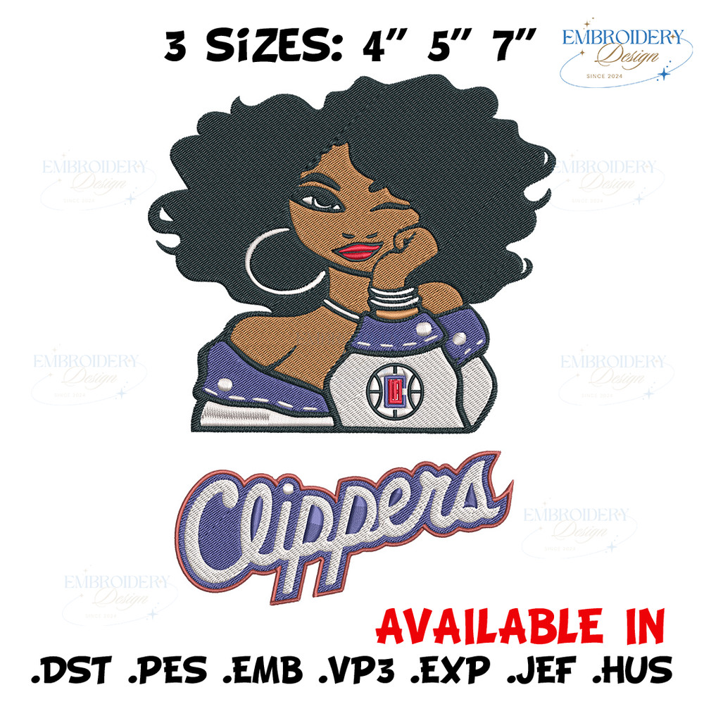 Clippers girl embroidery design, NBA embroidery,Sport embroidery,Embroidery design,Logo sport embroidery.jpg
