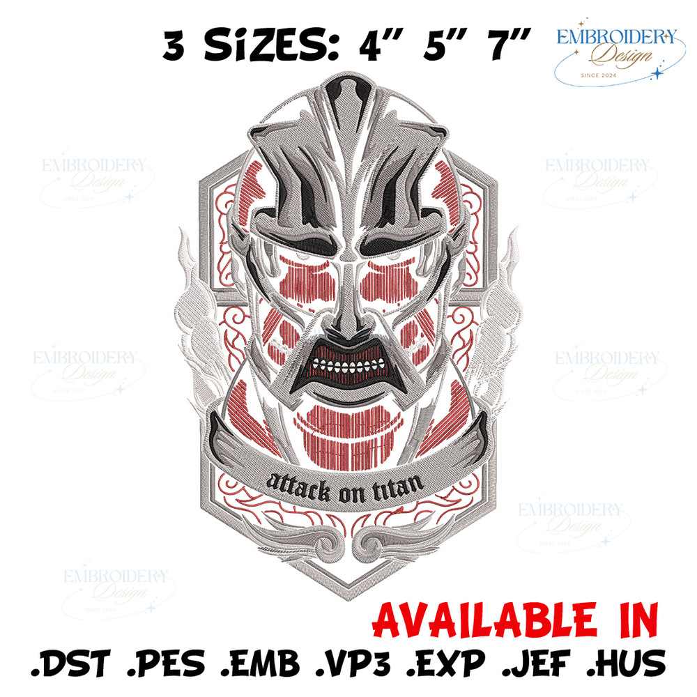 Colossal poster Embroidery Design, Aot Embroidery, Embroidery File, Anime Embroidery, Anime shirt, Digital download.jpg