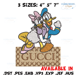 daisy and donald duck gucci embroidery design, disney embroidery, cartoon design, embroidery file, instant download.