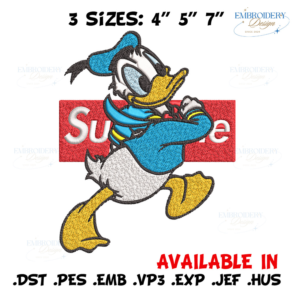 Daisy Duck Supreme Embroidery design, Disney Embroidery, cartoon design, Embroidery File, Disney shirt, Instant download.jpg