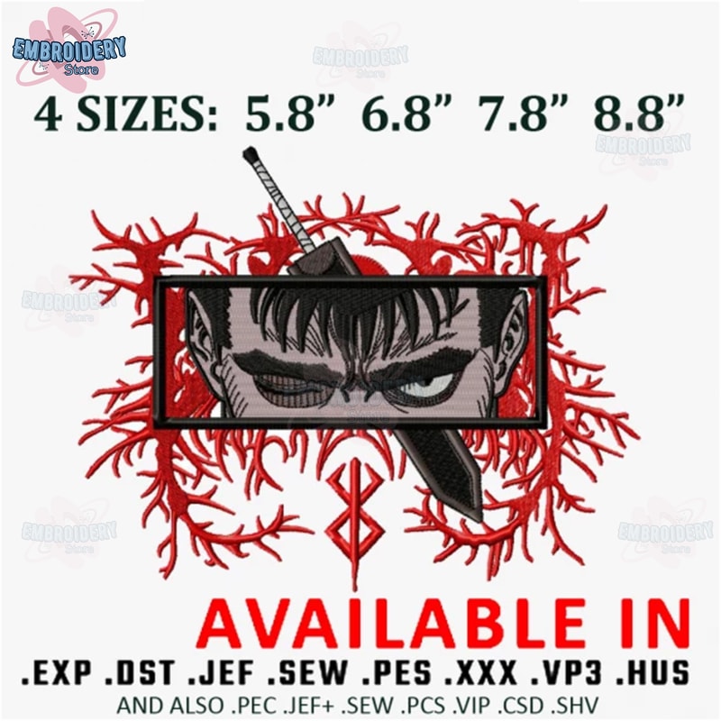 Guts berserk eyes embroidery design, Anime Embroidery, Embroidered shirt, Anime shirt, Anime design, digital download.jpg