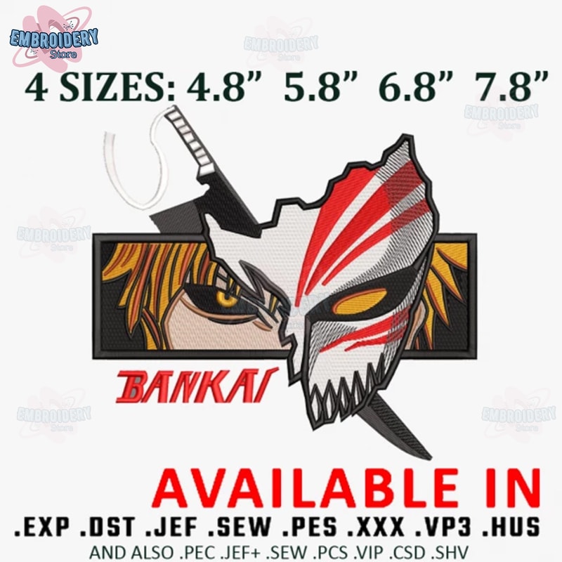 Ichigo bleach eyes embroidery design, Embroidered shirt, Anime shirt, Anime design, Anime Embroidery, digital download.jpg