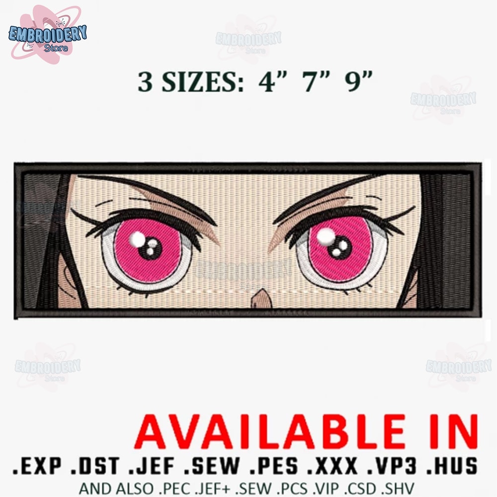 Nezuko eyes cute embroidery design, Anime Embroidery, Anime design, Anime shirt, Embroidered shirt, digital download.jpg