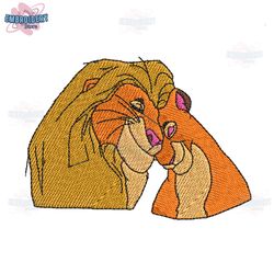 the lion king simba and nala embroidery