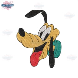 pluto dog face embroidery design