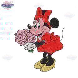 minnie flower embroidery disney design png